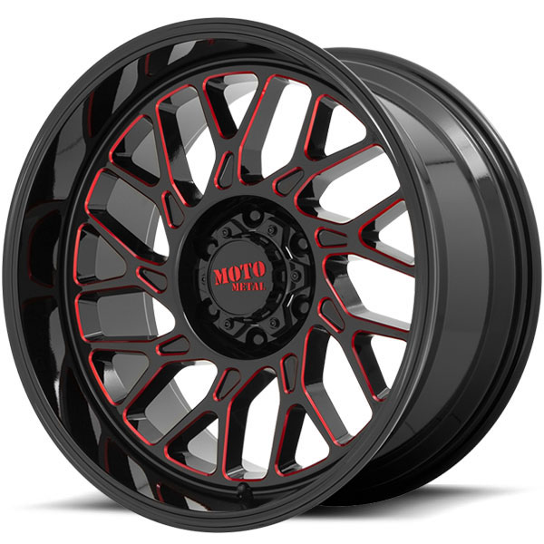 Moto Metal MO805 Predator Gloss Black with Red Milled Tint