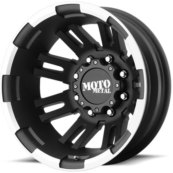 Moto Metal MO963 Dually Matte Black with Machined Flange Rear