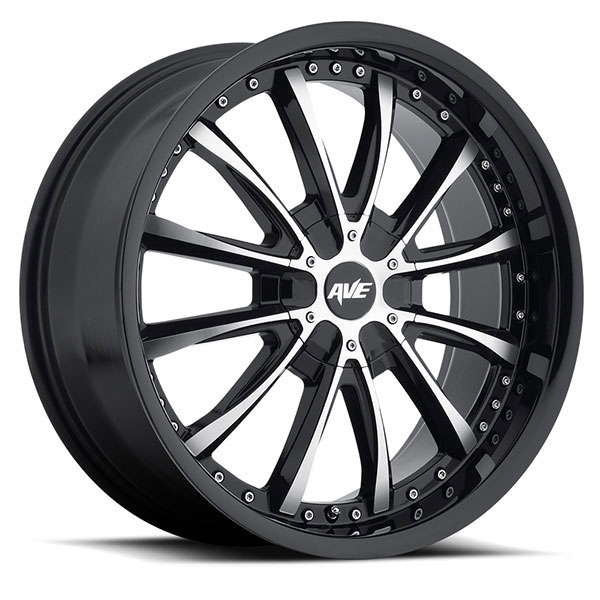 Avenue 611 Gloss Black with Machined Face Center Cap