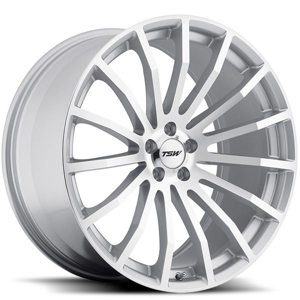 TSW Mallory 5 Hyper Silver Mirror Cut Face Center Cap