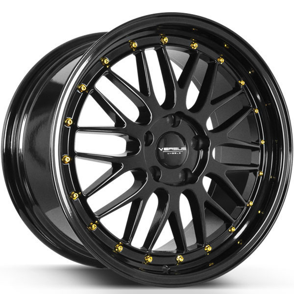 Versus VS243 Black with Gold Rivets Center Cap