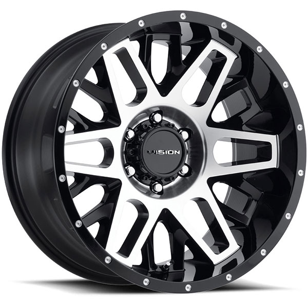 Vision 388 Shadow Gloss Black with Machined Face Center Cap