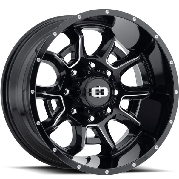 Vision 415 Bomb Gloss Black with Milled Spokes Center Cap