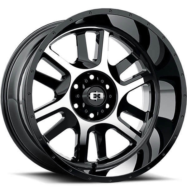 Vision 419 Split Gloss Black with Machined Face Center Cap