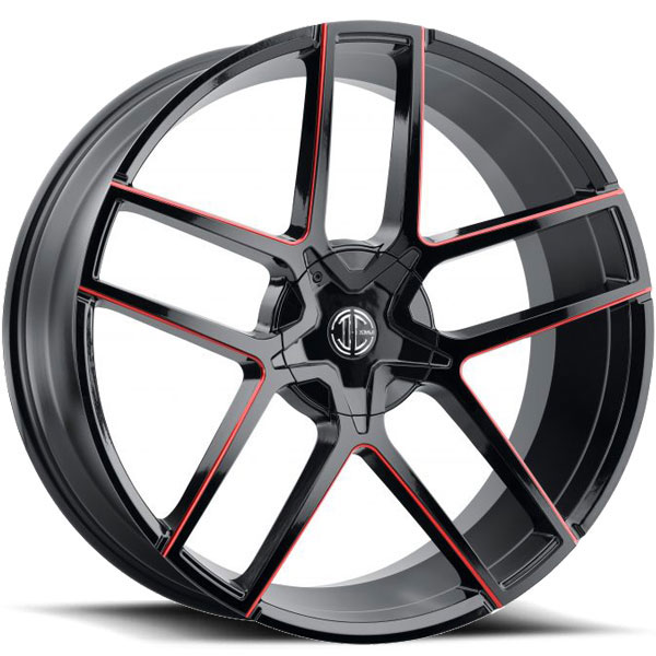 2 Crave No.64 Gloss Black with Red Milled Spokes