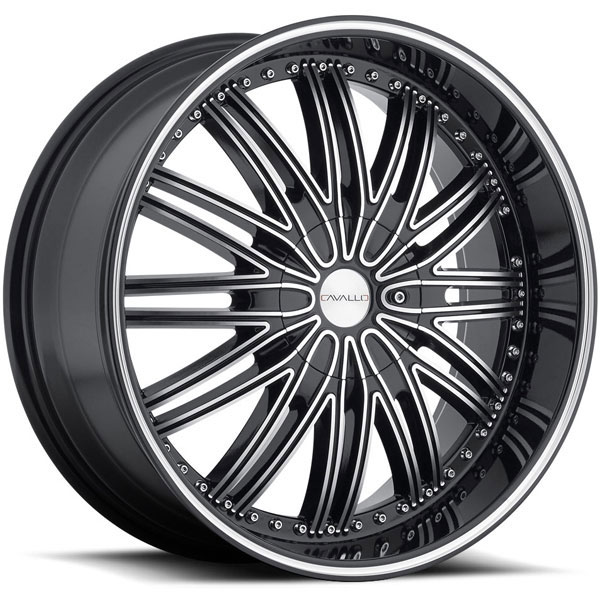 Cavallo CLV-7 Black Machined with Black Lip Machined Groove