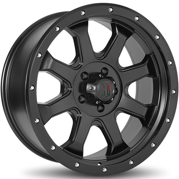 Havok Off-Road H105 Matte Black with Milled Rivets