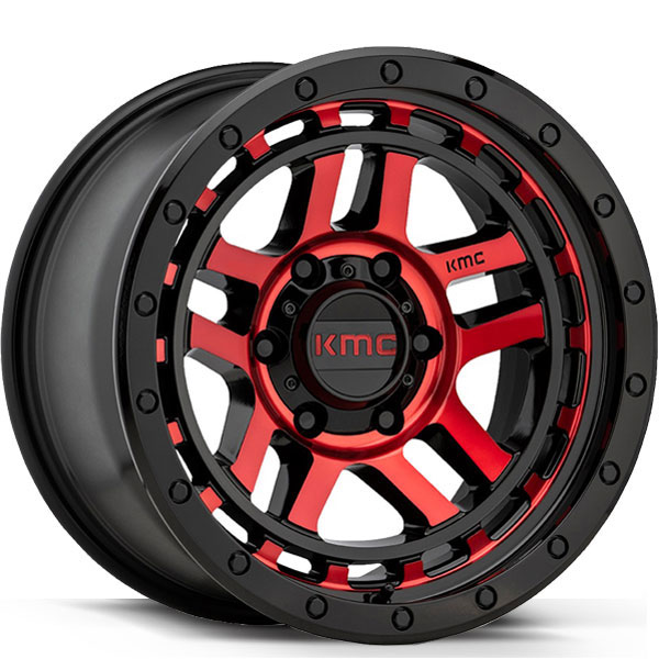 KMC KM540 Recon Gloss Black with Red Tint