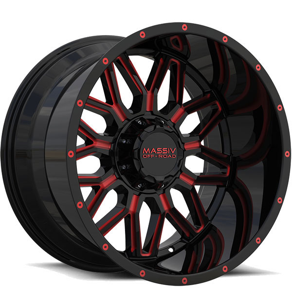 Massiv Offroad OR1 Gloss Black with Red Milled Spokes
