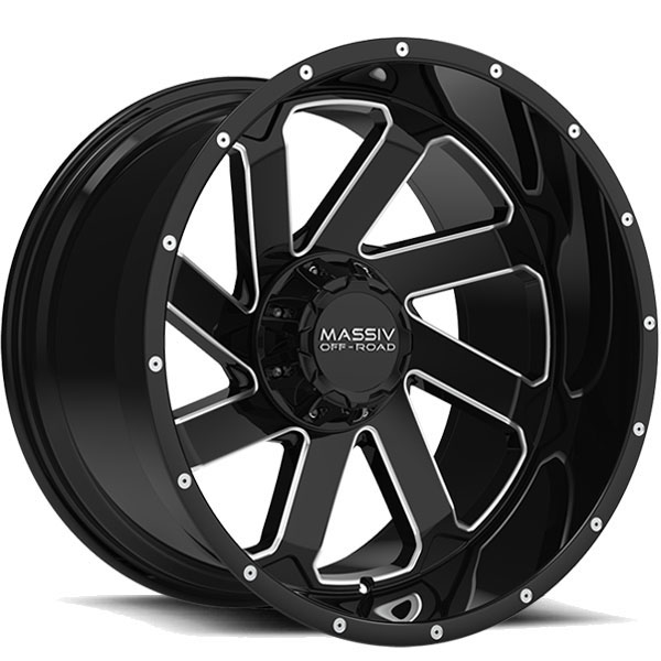 Massiv Offroad OR4 Gloss Black with Milled Spokes