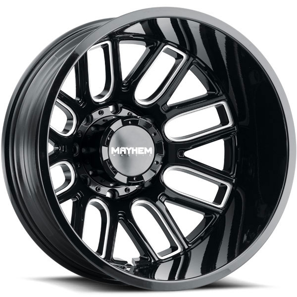 Mayhem 8107 Cogent Dually Gloss Black with Milled Spokes Rear