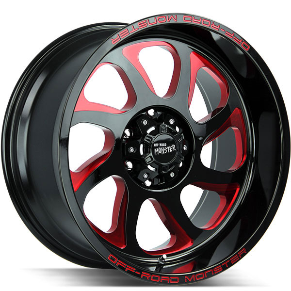 Off-Road Monster M22 Gloss Black with Candy Red Milled Spokes