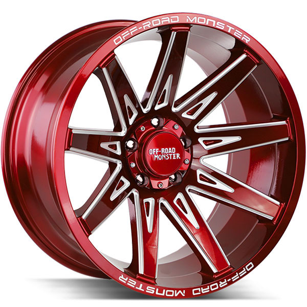 Off-Road Monster M25 Candy Red with Milled Spokes