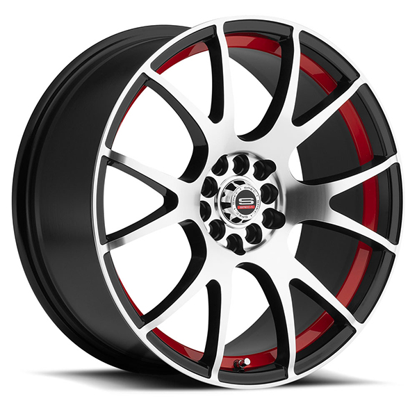 Spec-1 SP-2 Gloss Black with Machined Face and Red Insert