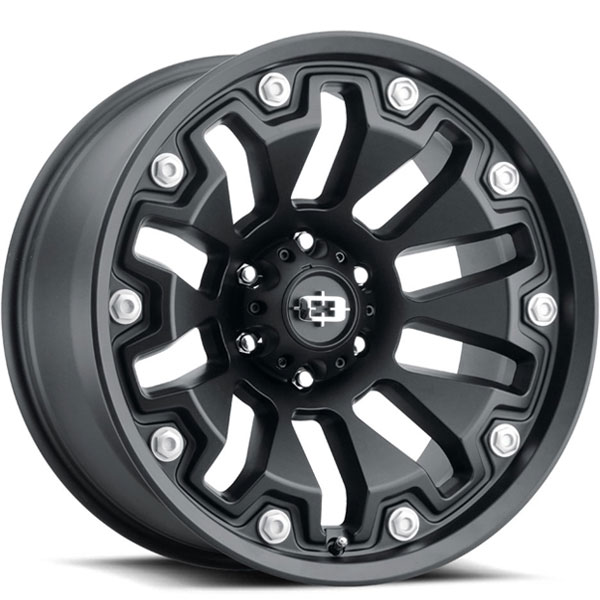 Vision 362 Armor Gloss Black with Milled Spokes and Grey Bolts