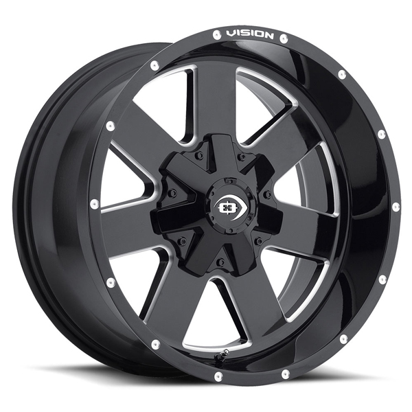Vision Off-Road 411 Arc Gloss Black Milled Spokes