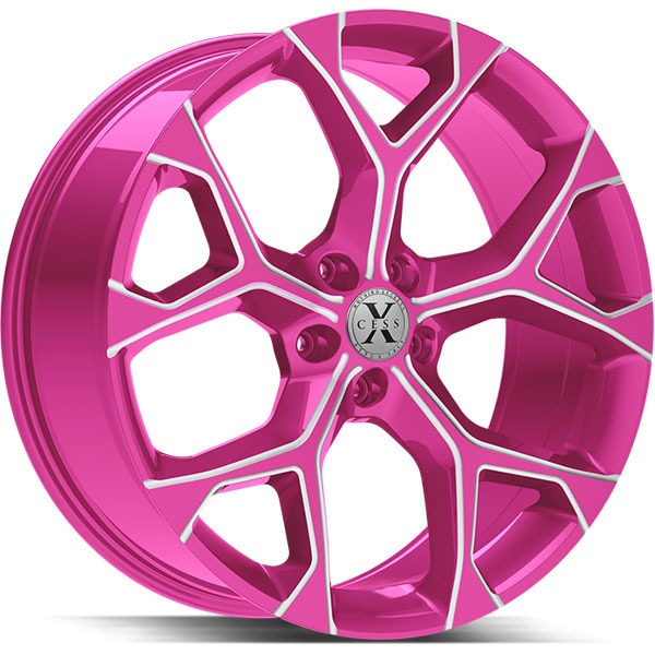 Xcess X05 5 Flake Pink with Milled Spokes