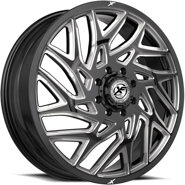 XF Off-Road XF-229 Dually Gloss Black with Milled Spokes Front 8 Lug