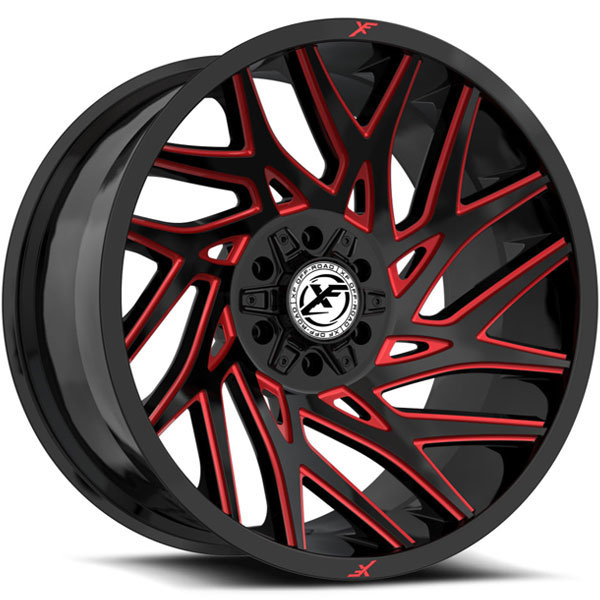 XF Off-Road XF-229 Gloss Black with Red Milled Spokes