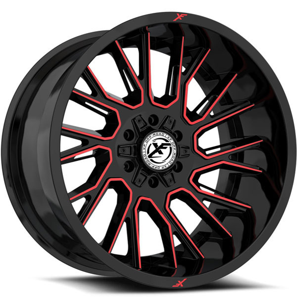 XF Off-Road XF-230 Gloss Black with Red Milled Spokes