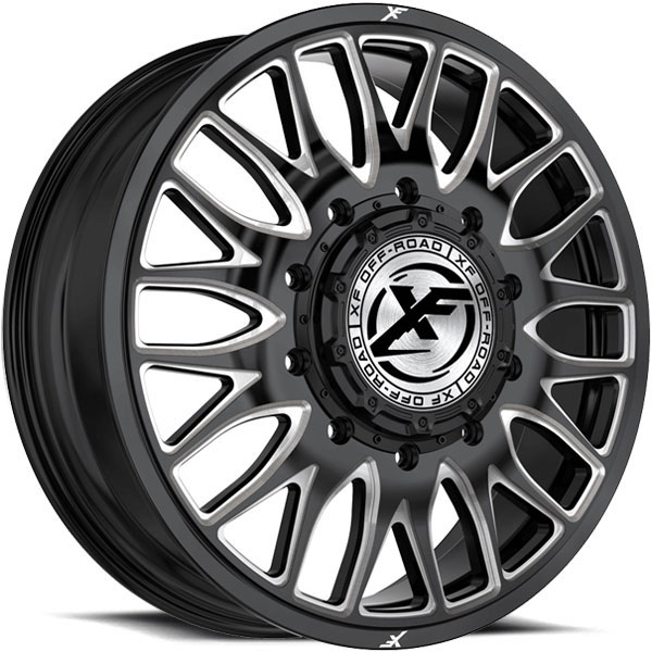 XF Off-Road XF-240 Dually Gloss Black with Milled Spokes Front 10 Lug