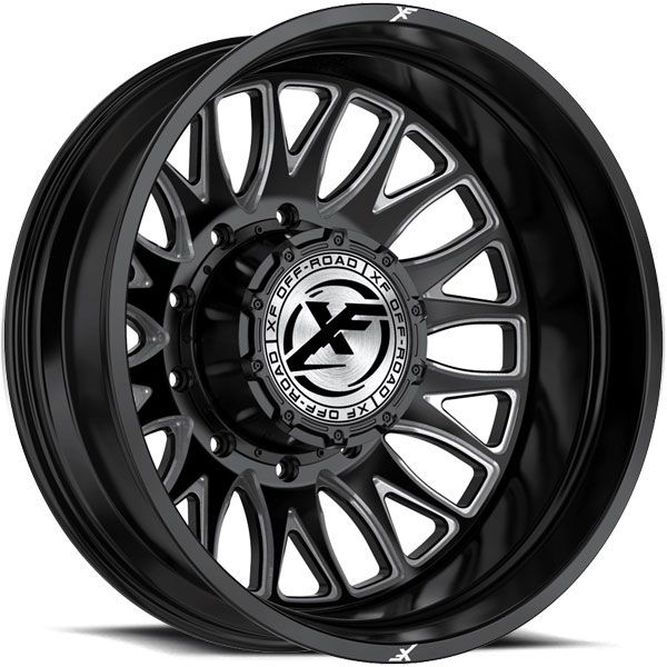 XF Off-Road XF-240 Dually Gloss Black with Milled Spokes Rear 10 Lug